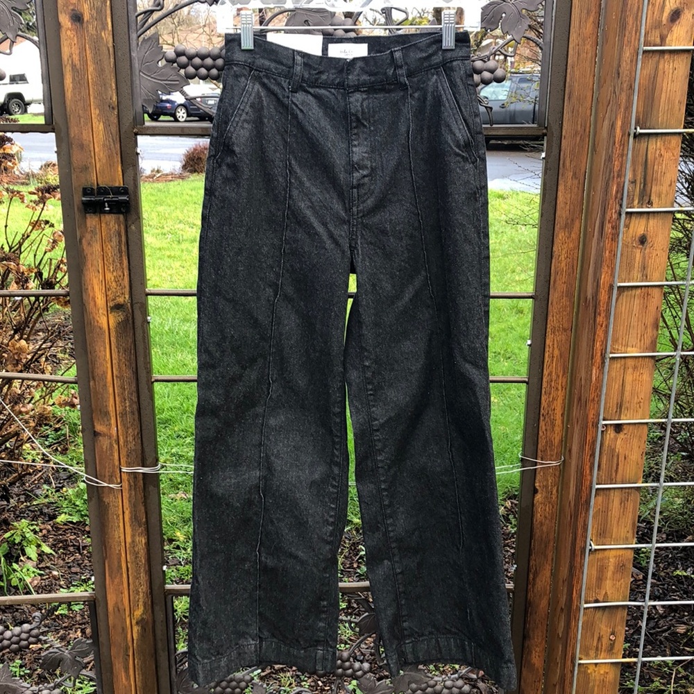 Mila Owen Denim  black denim high rise wide leg jeans size 1